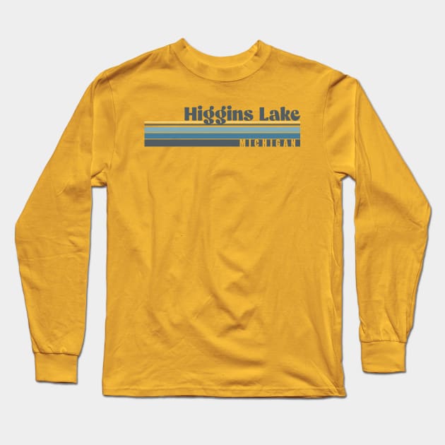 Higgins Lake Michigan Long Sleeve T-Shirt by Drafted Offroad